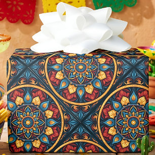 Cadeau Papier d'emballage Talavera mexicain coloré