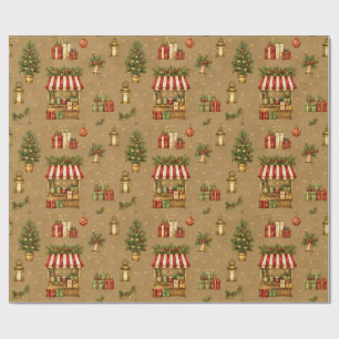 Cadeau Papier d'emballage Taupe Chaud du Marché de Noël d