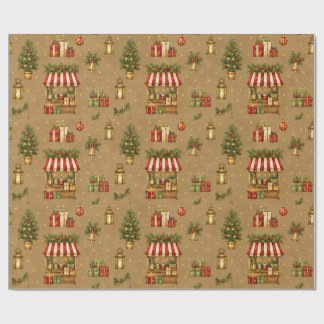 Cadeau Papier d'emballage Taupe Chaud du Marché de Noël d