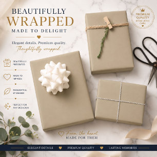 Cadeau Papier d'emballage taupe personnalisé
