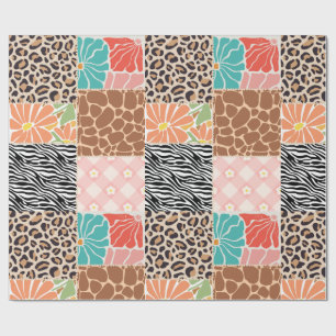 Cadeau Papier d'emballage tendance patchwork à motifs ani