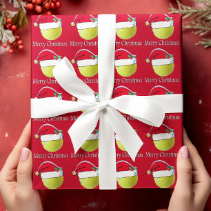 Cadeau Papier d'emballage Tennis Ball Santa Noël