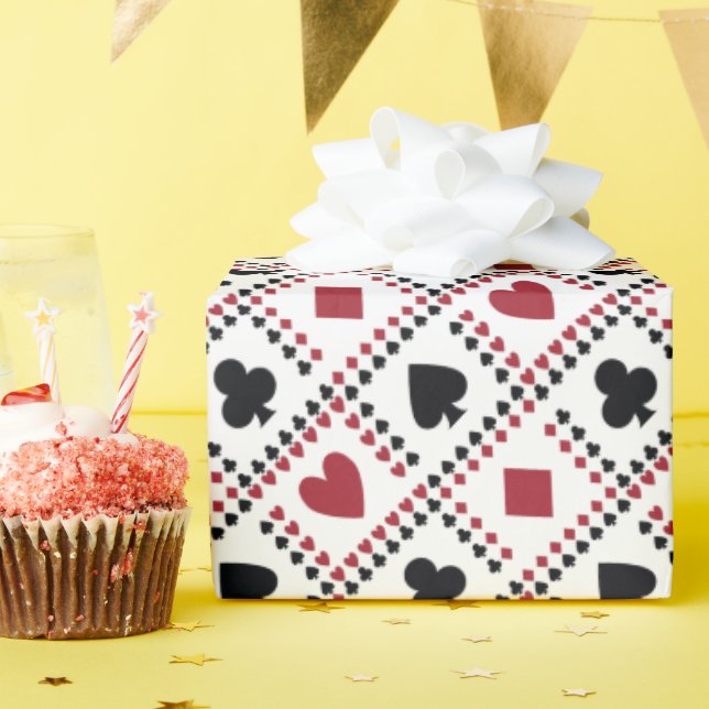 Cadeau Papier d'emballage Thème Carte de Poker (Fête d'anniversaire)