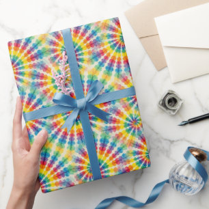 Cadeau Papier d'emballage Tie Dye Psychédélique Arc-en-Ci