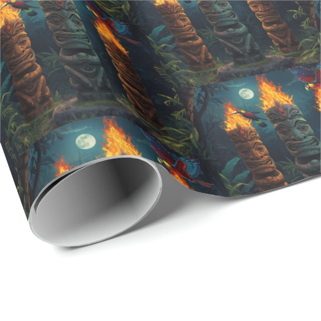 Cadeau Papier d'emballage Tiki (Coin rond)