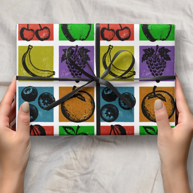 Cadeau Papier d'emballage timbres de fruits vérificateur  (Créateur téléchargé)