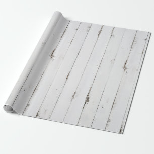 Cadeau Papier d'emballage ton bois blanc rustique