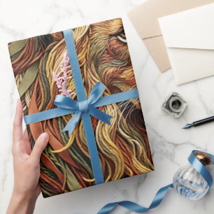 Cadeau Papier d'emballage Tons Terre Crinière de Lion Abs