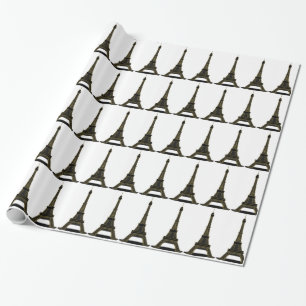 Cadeau Papier d'emballage Tour Eiffel Noir & Blanc
