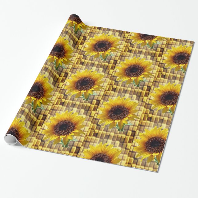 Cadeau Papier d'emballage Tournesol (Déroulé)