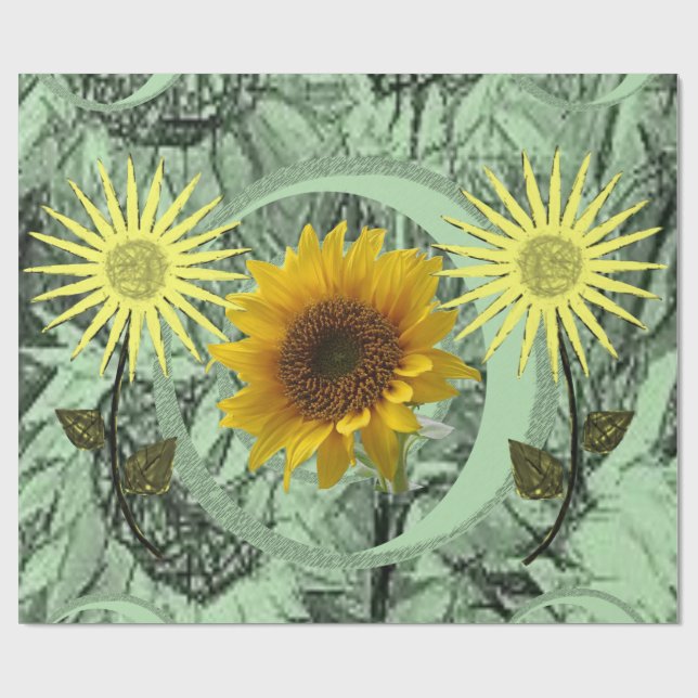 Cadeau Papier d'emballage Tournesol (Plat)