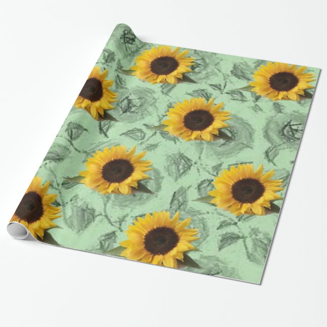 Cadeau Papier d'emballage Tournesol (Déroulé)