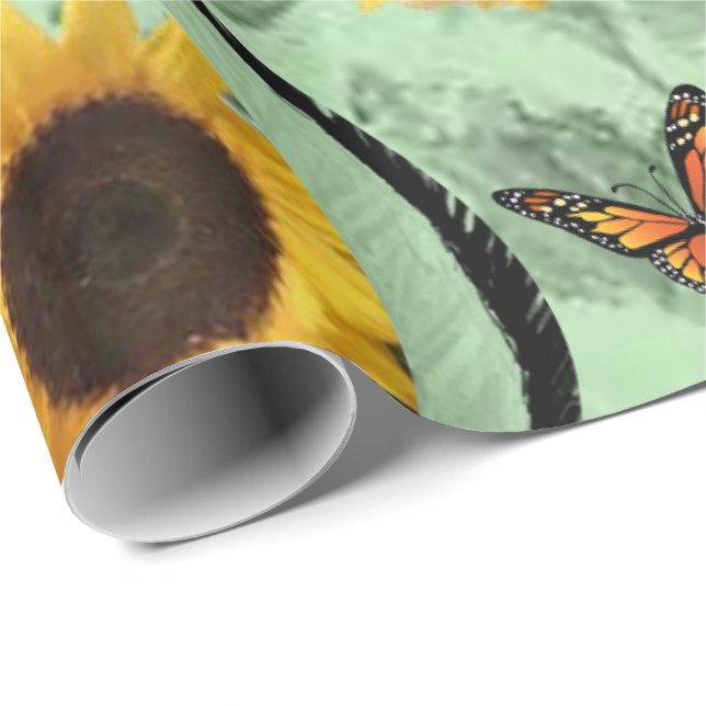 Cadeau Papier d'emballage Tournesol (Coin rond)