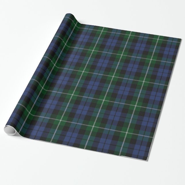 Cadeau Papier d'emballage traditionnel de plaid de tartan (Déroulé)