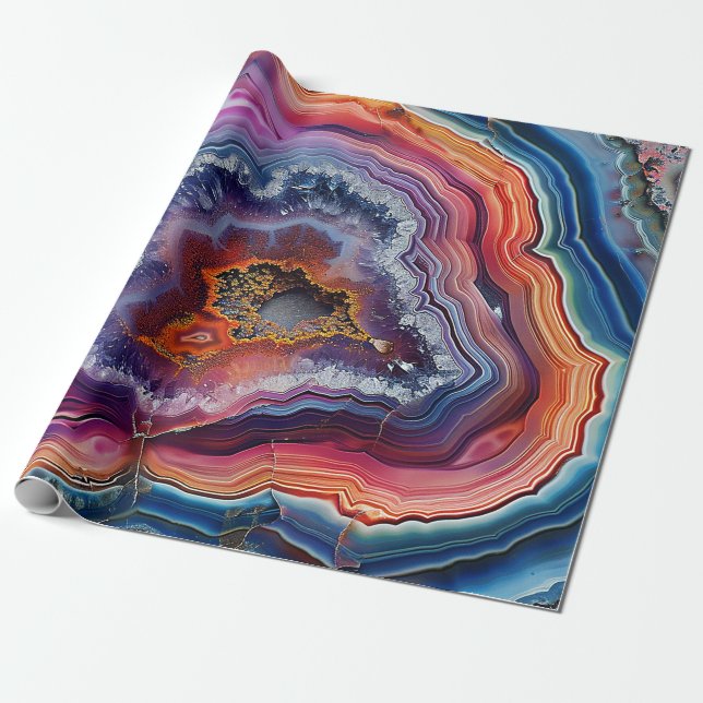 Cadeau Papier d'emballage tranche d'agate (Déroulé)