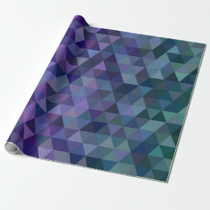 Cadeau papier d'emballage triangles bleu violet