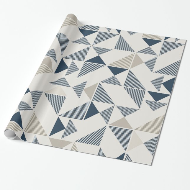 Cadeau papier d'emballage triangles moderne (Déroulé)