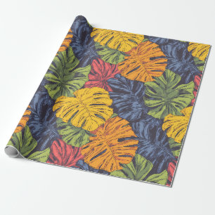 Cadeau Papier d'emballage tropical à feuilles de Monstera