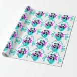 Cadeau Papier d'emballage Turquoise Panda Christmas<br><div class="desc">Ce papier d'emballage Panda Christmas Turquoise est conçu par l'artiste Amanda DeShane.</div>