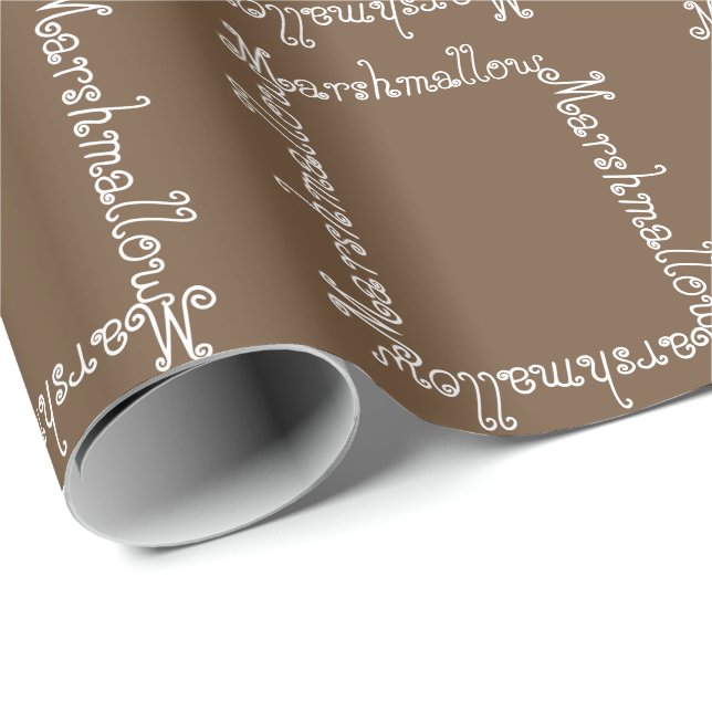 Cadeau Papier d'emballage typographie de marshmallow et d (Coin rond)