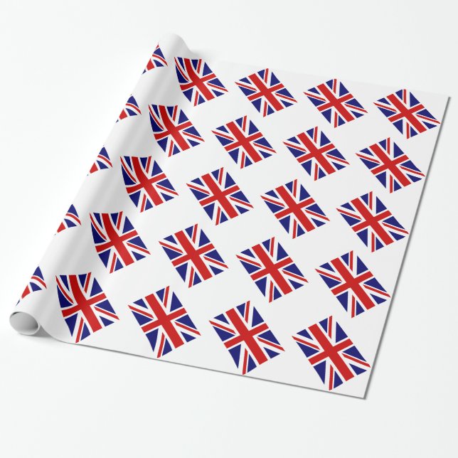 Cadeau Papier d'emballage Union jack avec drapeau britann (Déroulé)