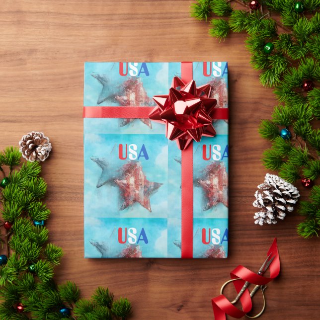 Cadeau Papier d'emballage USA (Cadeau de vacances)
