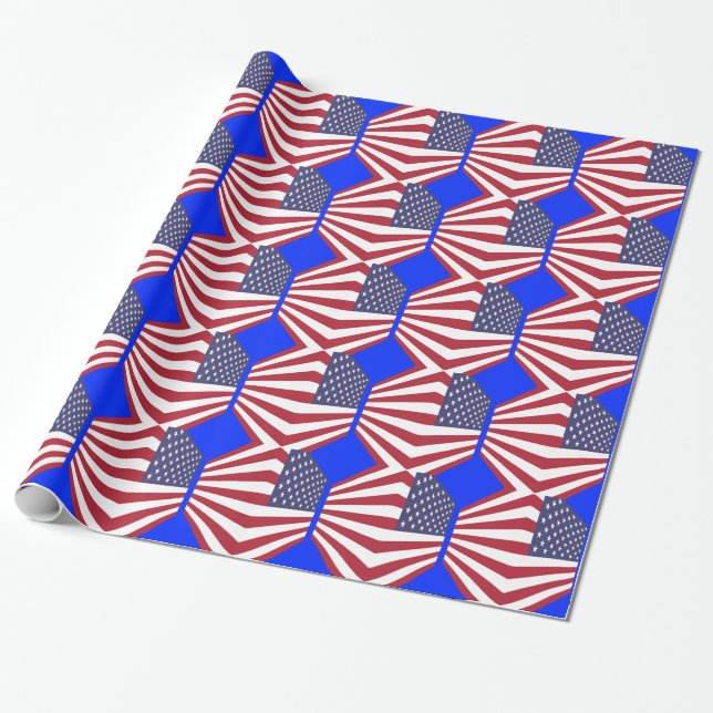 Cadeau Papier d'emballage Usa Flag (Déroulé)