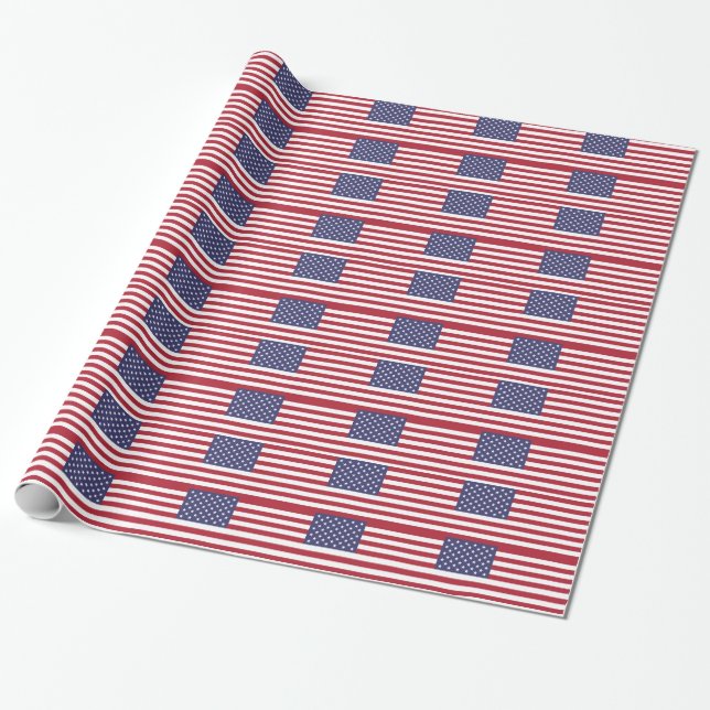 Cadeau Papier d'emballage Usa Flag (Déroulé)