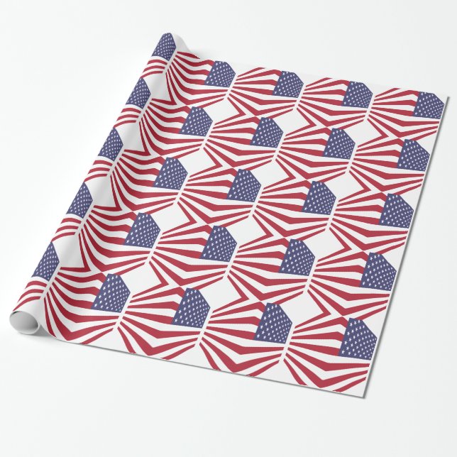 Cadeau Papier d'emballage Usa Flag (Déroulé)