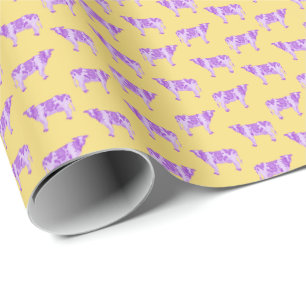 Cadeau Papier d'emballage Vaches Violettes Ephs du Willia