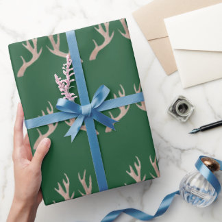 Cadeau Papier d'emballage vert Antler