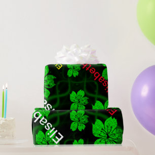 Cadeau papier d'emballage vert asiatique