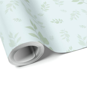 Cadeau Papier d'emballage vert botanique mou