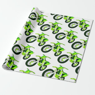Cadeau Papier d'emballage vert moto Vélo tout-terrain 🚲 