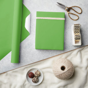 Cadeau Papier d'emballage vert pomme uni brillant minimal
