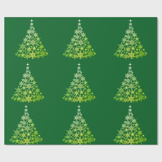 Cadeau Papier d'emballage vert sapin de Noël (Plat)