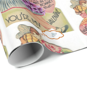 Cadeau Papier d'emballage vintage pour la Saint-Valentin