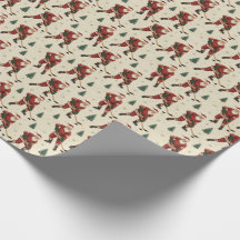 Papier d'emballage Vintage Santa Hockey