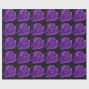 Cadeau Papier d'emballage violet Rose de la Saint-Valenti