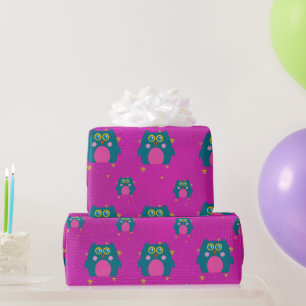 Cadeau Papier d'emballage violet sarcelle pour enfants