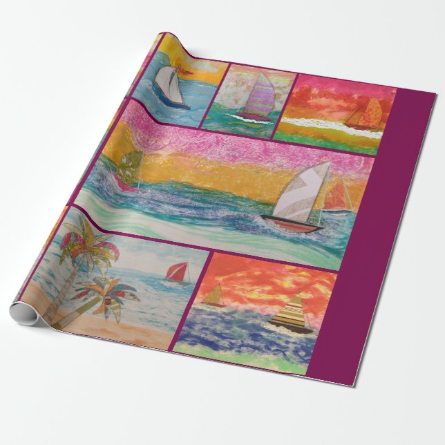 Cadeau Papier d'emballage Voilier (Déroulé)