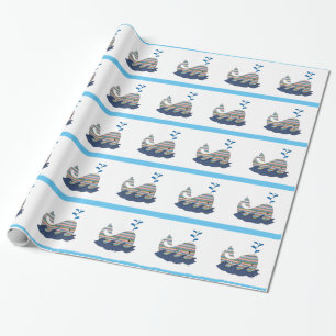 Cadeau Papier d'enlèvement de baleines rayé