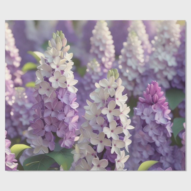 Cadeau Papier d'enlèvement de fleurs violettes (Plat)