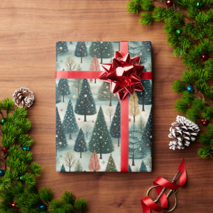 Cadeau Papier d'enlèvement de forêt de Noël