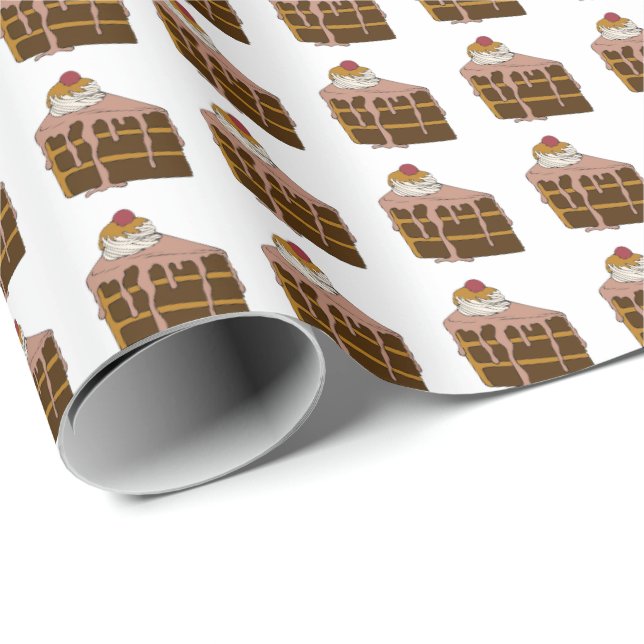 Cadeau Papier d'enlèvement de gâteau au chocolat (Coin rond)