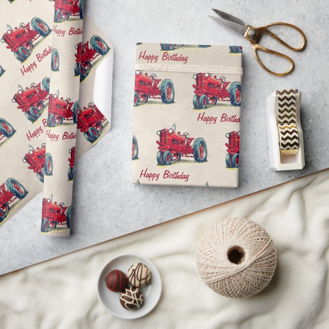 Cadeau Papier d'enlèvement de tracteur Red Farm (Artisanat)