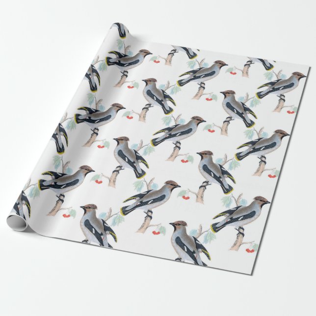 Cadeau Papier d'enlèvement d'oiseaux vintages (Déroulé)