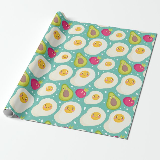 Cadeau Papier d'enlèvement Motif d'oeufs (Déroulé)