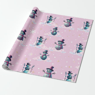 Cadeau Papier d'enneigement rose gothique