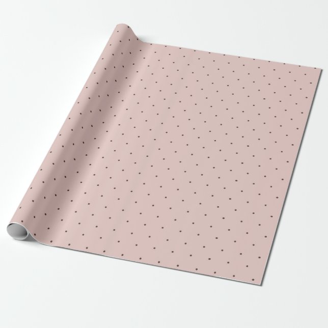 Cadeau Papier d'enrobage à points Polka rose minuscule (Déroulé)